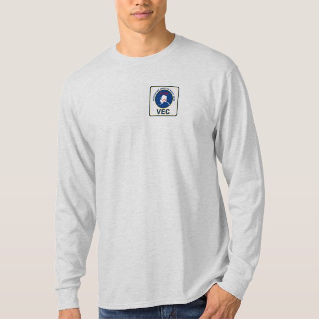Camiseta Long Sleeve Mens T-Shirt Pocket Emblem (AARC VEC) (Frente)