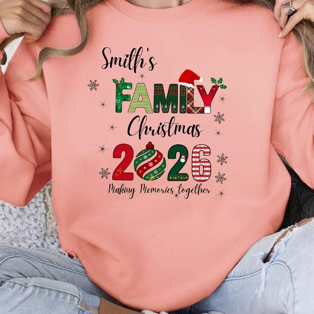 Camiseta Long-sleeved Christmas T-shirt 2026 (Criador carregado)