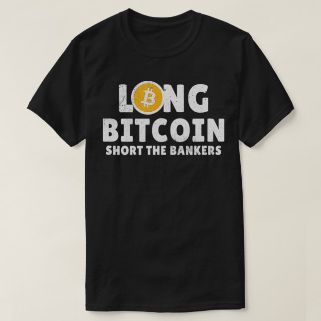 Camiseta Longa BTC Curta o Cripto Trader BTC (Frente do Design)