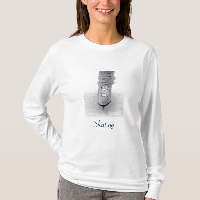 Camiseta longa-Capa das senhoras 'Skating' (Frente)