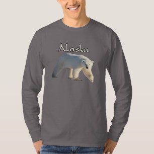 Camiseta Longa Urso Polar Vida Selvagem do Alasca