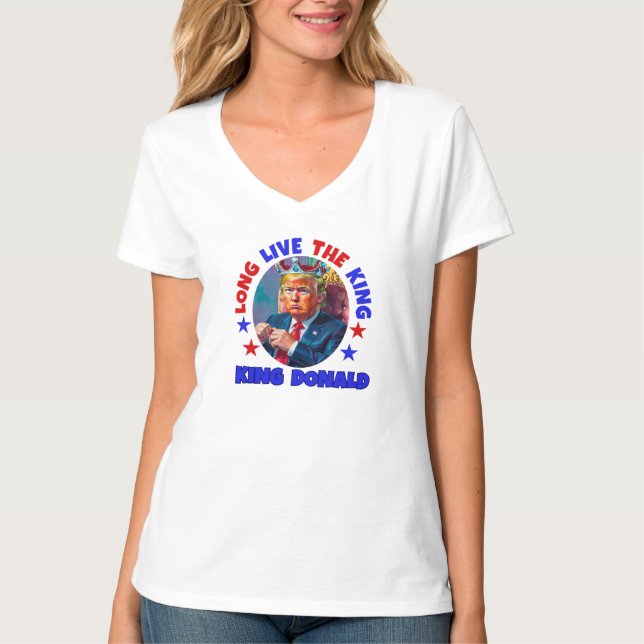 CAMISETA LONGA VIDA AO REI: DONALD TRUMP (Frente)