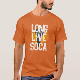 Camiseta LONGA VIDA AO SOCA em Texto Branco Grunge