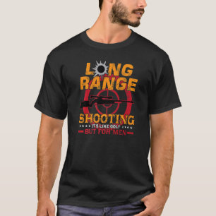 Camiseta Longas Faixas Atirando É Como Golfe Mas Para Homen