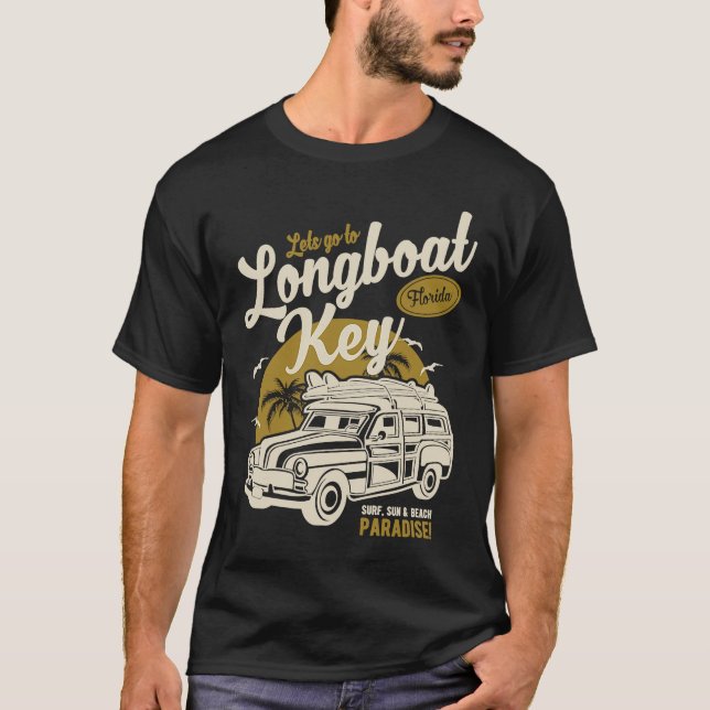 Camiseta Longboat Key Florida Vintage Retro Souvenir (Frente)