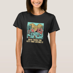 Camiseta Longe da cidade acampando a campo de vida selvagem