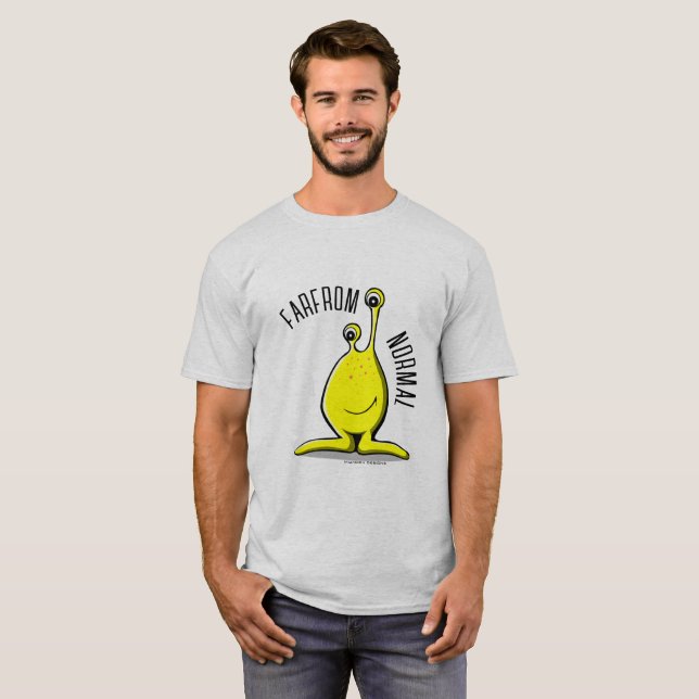 CAMISETA LONGE DO MONSTRO T-SHIRT DE DOIS OLHOS NORMAL (Frente Completa)