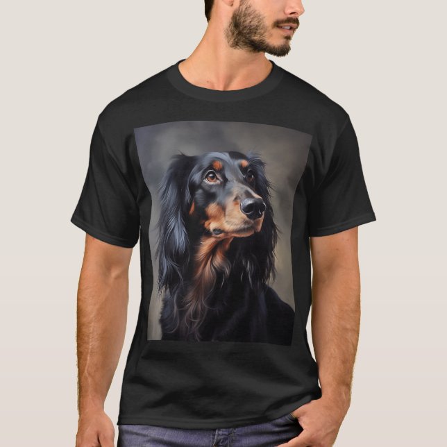 Camiseta Longhaired Dachshund (Frente)