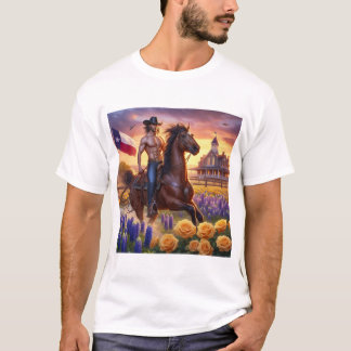 Camiseta Longhaired Texas Cowboy