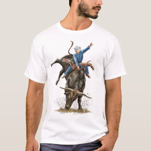 Camiseta Longhorn Bull Rider Rodeo Power Sport Arte Ocident