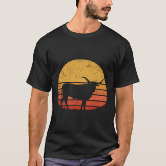 Camiseta Longhorn Cattle Retro Texas Cow Herd Vintage Texan