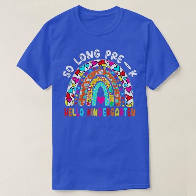 Camiseta Longo Prek Olá Jardim De Infância Arco-Íris De Vol (Frente do Design)
