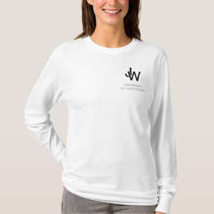 Camiseta Longsleeve branco básico T do logotipo das
