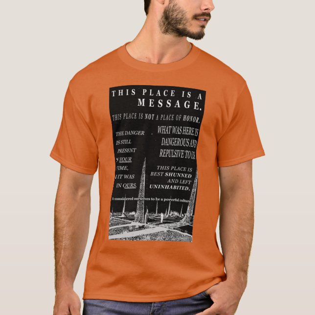Camiseta longtime nuclear waste warning messages (Frente)