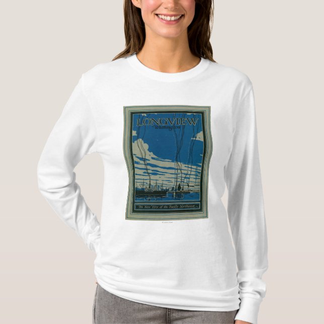 Camiseta Longview, poster da propaganda de Washington (Frente)