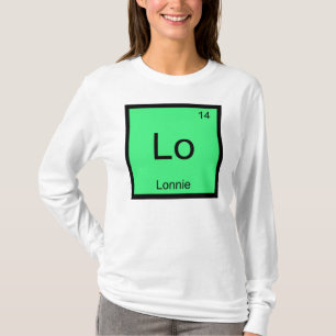 Camiseta Lonnie Nome Elemento Químico Tabela Periódica