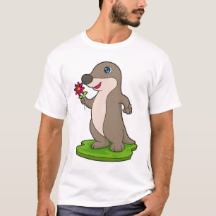 Camiseta Lontra com Flor