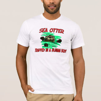 Camiseta Lontra de mar prendida em um corpo humano