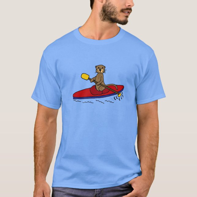 Camiseta Lontra engraçada que Kayaking (Frente)