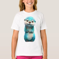 Lontra Infantil Galáxia Azul Brilhante