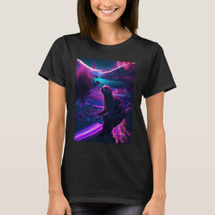 Camiseta Lontra Marinha Legal Synthwave Lontra Errante