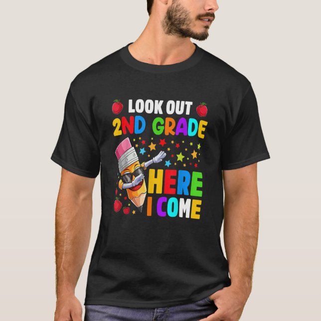Camiseta Look Out 2nd Grade Here I Come Back To School (Frente)