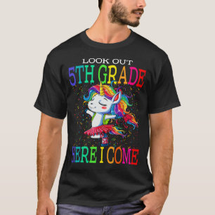 Camiseta Look Out 5th Grade Here I Come Unicorn Back To Sch