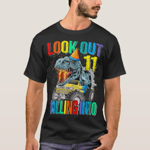 Camiseta Look Out Rolling Into 11 Monster Truck Dinosaur