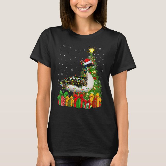 Camiseta Loon Bird   Xmas Holiday Santa Loon Bird Christmas (Frente)