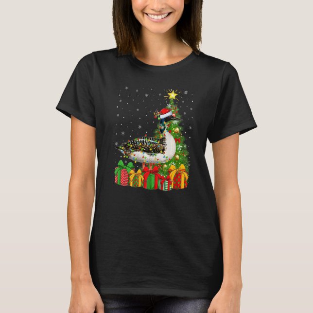 Camiseta Loon Bird  Xmas Holiday Santa Loon Bird Christmas  (Frente)
