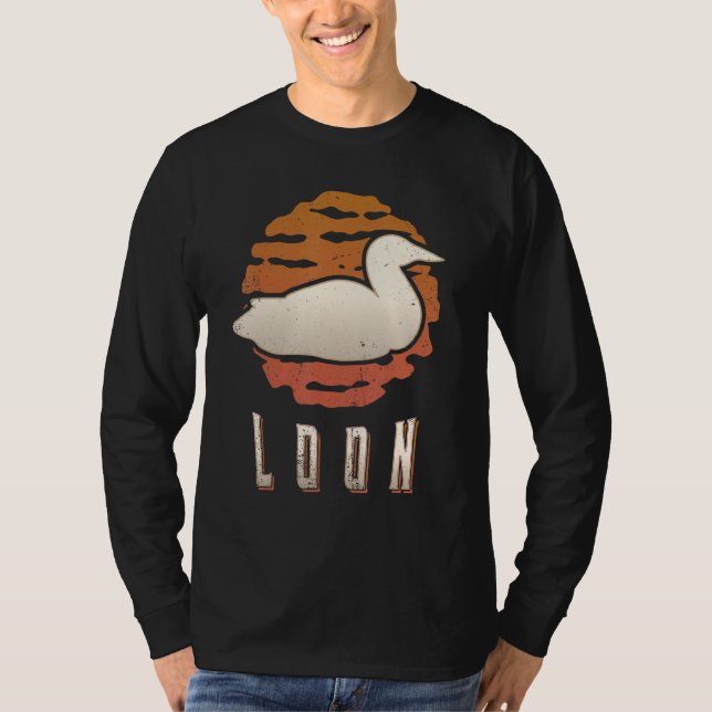 Camiseta Loon Vintage Retro Classic Animal Sunset (Frente)