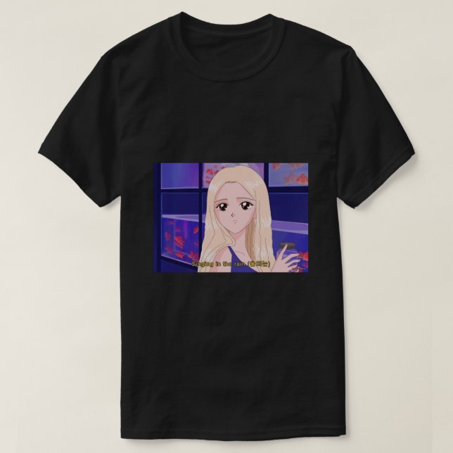 Camiseta LOONA Jinsoul - Cantando na chuva anime dos anos 9 (Frente do Design)