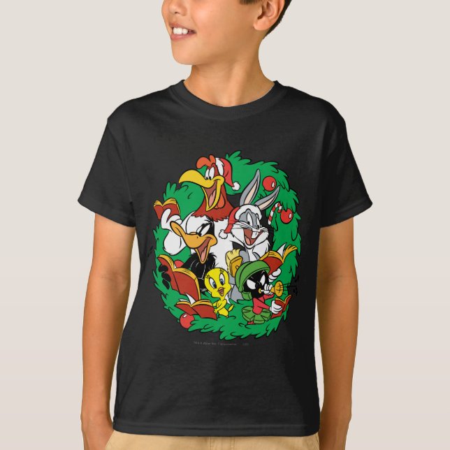 Camiseta LOONEY TUNES™ - Frota de Natal do Grupo (Frente)