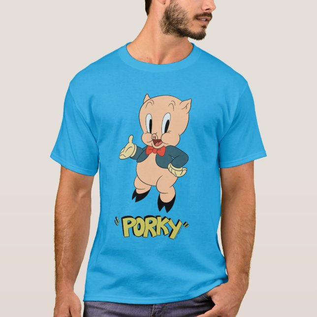 Camiseta LOONEY TUNES™ - Raios retroativos | Porky Pig (Frente)