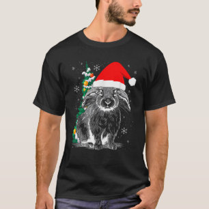Camiseta Lop Eared Coelho Vestindo Papais noeis de Natal Cl