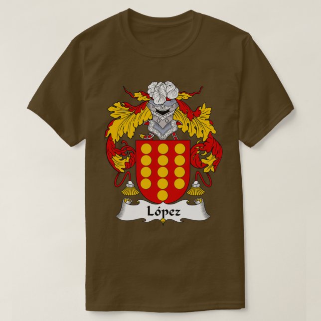 Camiseta Lopez Casaco da Guarda Familiar de Armas (Frente do Design)
