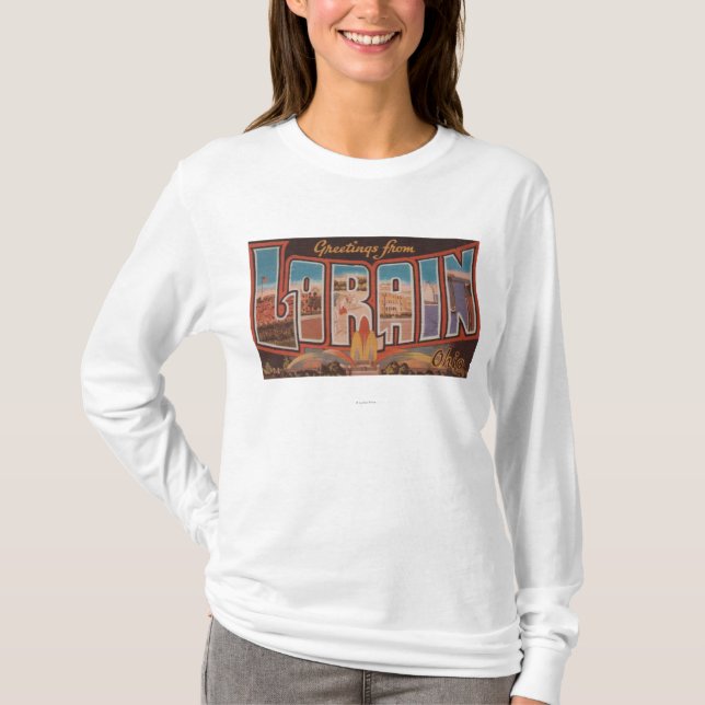 Camiseta Lorain, letra ScenesLorain de OhioLarge, OH (Frente)