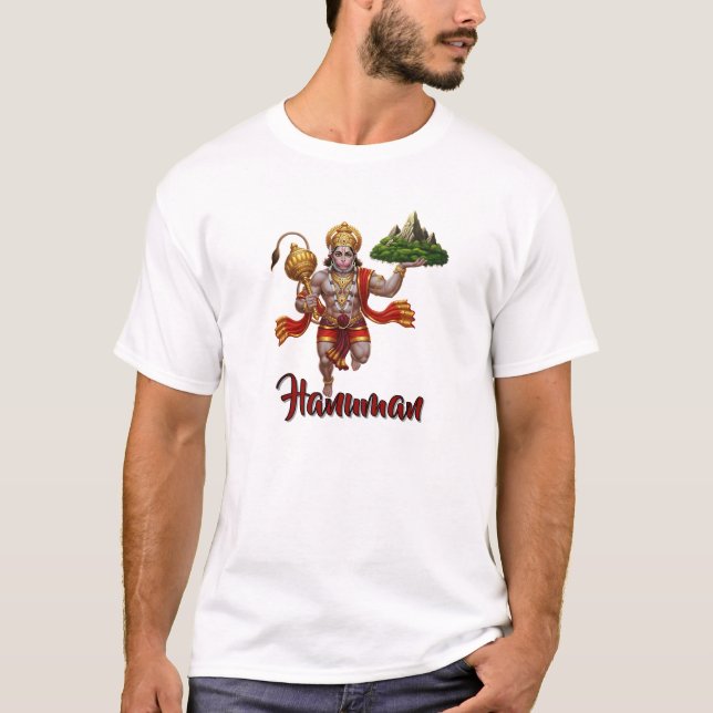 Camiseta Lord Hanuman Flying Lifting Mountain (Frente)