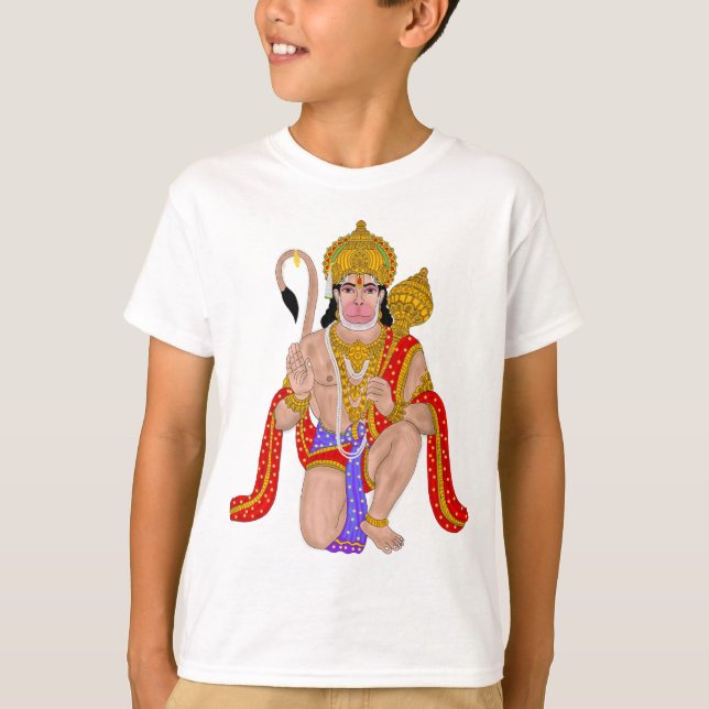 Camiseta Lord Hanuman T-Shirt – Spiritual & Devotional Wear (Frente)