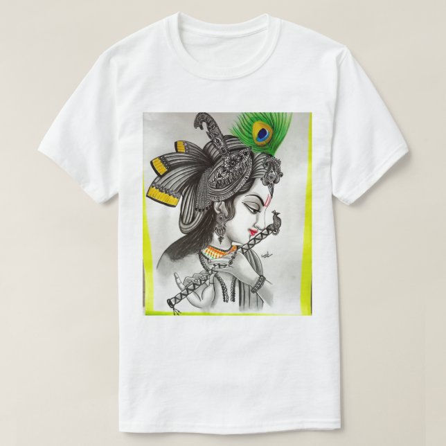 Camiseta Lord Krishna desenhando t-shirt para homens (Frente do Design)
