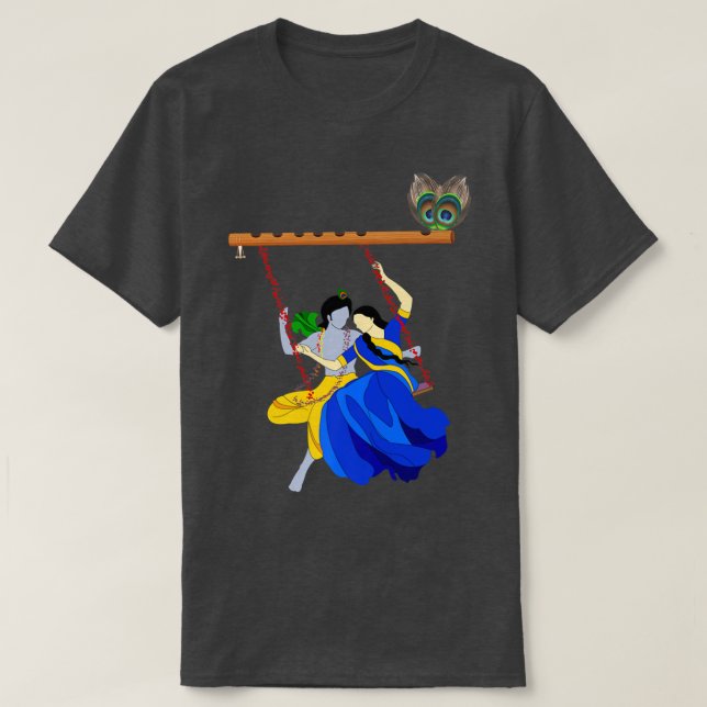 Camiseta Lord Krishna E Radha Eternal Love Premium (Frente do Design)