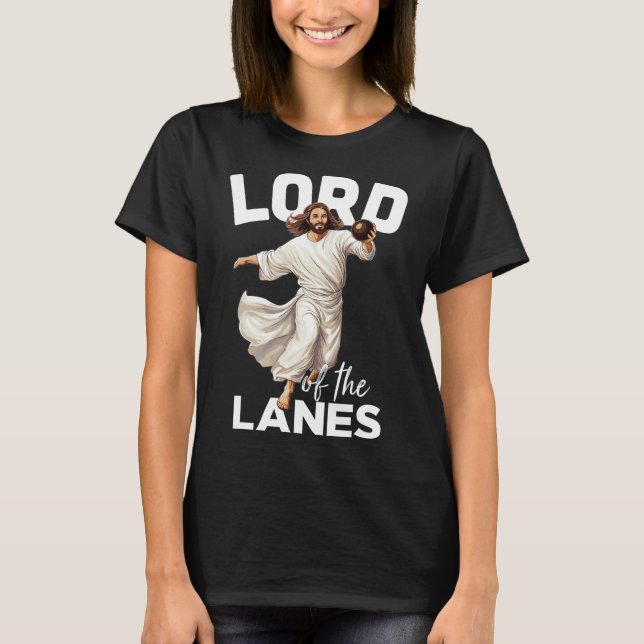 Camiseta Lord Lanes Funny Christian Cristo Gutter Boliche L (Frente)