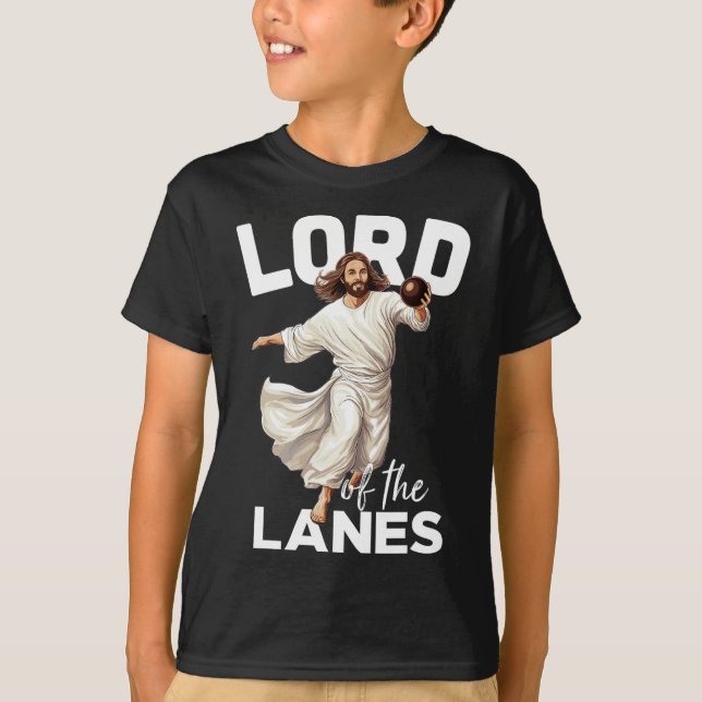 Camiseta Lord Lanes Funny Christian Cristo Gutter Boliche L (Frente)