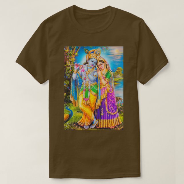 Camiseta Lord Radsha Krishna Hindu Gods Hinduism Religion (Frente do Design)
