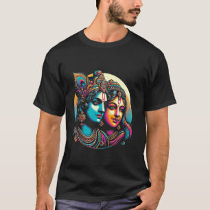 Camiseta Lord Shri Krishna Radha Rani Radhika Deus Dep.