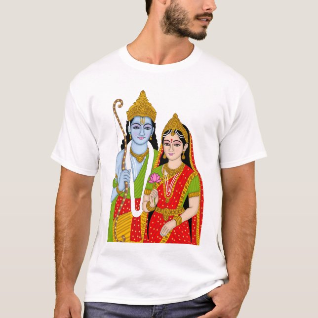 Camiseta Lord Sitaram T-Shirt – Devotional Wear for Daily & (Frente)