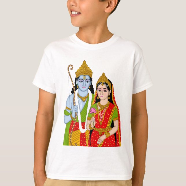Camiseta Lord Sitaram T-Shirt – Devotional Wear for Daily & (Frente)
