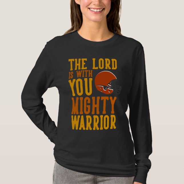Camiseta Lord with you Warrior Football Christian Church Go (Frente)