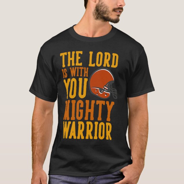 Camiseta Lord with you Warrior Football Christian Church Go (Frente)