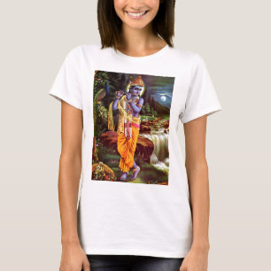 Camiseta Lorde Krishna com Flute Hindu Deus